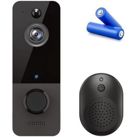 Interphone vidéo sans fil. caméra de sécurité intérieure/extérieure avec sonnette. audio bidirectionnel. détection de personnes par IA. vision nocturne. alertes instantanées. affichage en temps réel. (1/5)