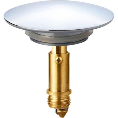 Desagüe automático Ulisem Click-Clack de 66 mm para fregadero de baño y cocina, acabado cromado de latón macizo (1/4)