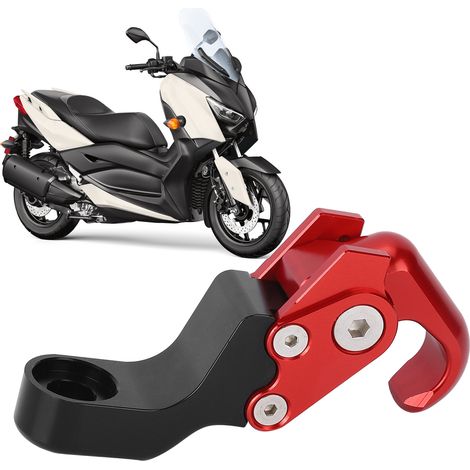 Crochet de casque de moto, support de bagage en alliage d'aluminium, compatible avec Yamaha Xmax300 et Xmax250 (rouge) (1/5)