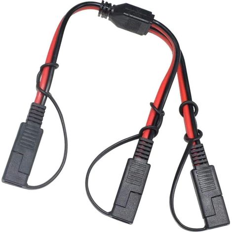 SAE Répartiteur en Y 1 vers 2 pour câble photovoltaïque de panneau solaire, mâle vers femelle, 14 AWG, 30 cm (1/5)