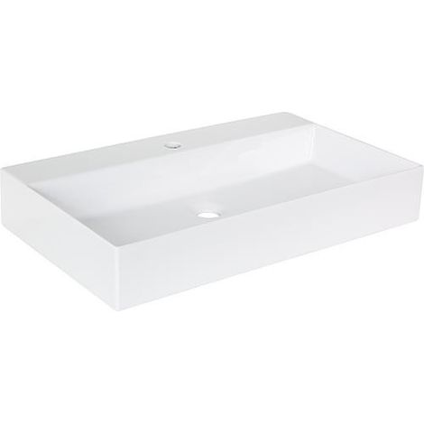 Vasque Elayla lxhxp: 910x130x460 mm 1 trou robinet avec trop-plein céramique blanc (1/3)