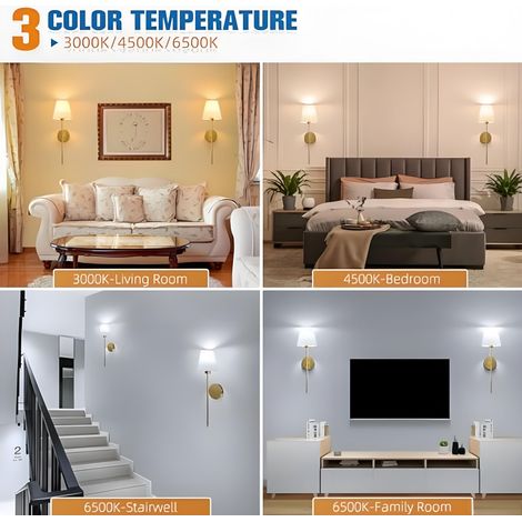 Cet ensemble d'appliques murales sans fil comprend une ampoule à intensité variable de 2000 mAh et une télécommande. Idéal pour décorer les chambres, les salons et les couloirs. (1/5)