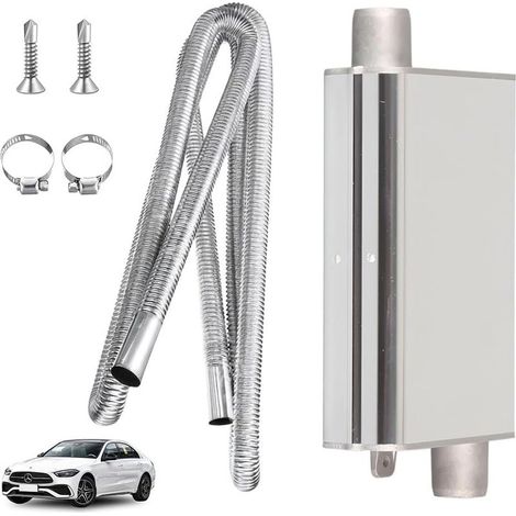24mm Tuyau d'échappement avec Silencieux, Silencieux de Chauffage de Stationnement, 200cm Portable Flexible Tuyau d'échappement en Acier Inoxydable avec 2 Colliers en Acier IOnoxydable (1/5)