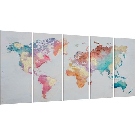 Leinwanddruck 80 x 40 cm, 5-teilig für Zuhause und Büro, Kiefernholz-Leinwand und wasserbasierte Farbe, mehrfarbig