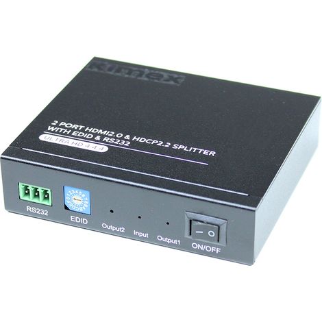 Splitter HDMI2.0 & HDCP2.2, 1 entrée-2 sorties, EDID, RS232, 4K60Hz (1/3)