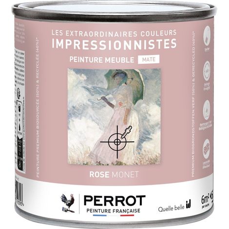 PEINTURE MATE POUR MEUBLE ROSE MONET 500ML  - PERROT