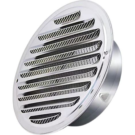 Grille de ventilation ronde en inox 160 mm avec moustiquaire pour hotte de désenfumage (1/4)