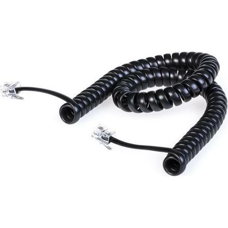 Scame cordone telefonico estensibile 2 mt 2 plug 4/4 molla nero 180.741