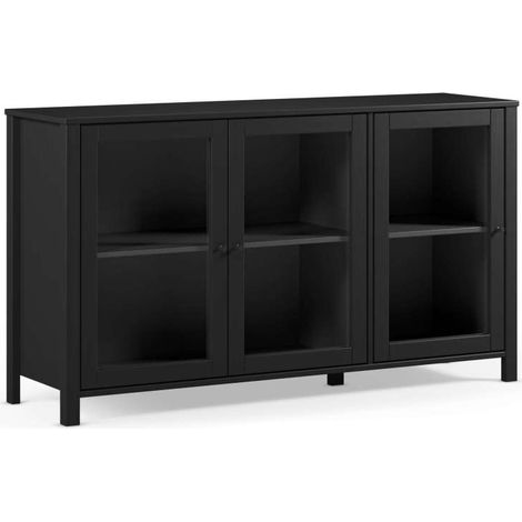 Mueble aparador 3 puertas modelo Alexis acabado negro, 142.2cm(ancho) 80cm(alto) 40cm (largo) (1/5)