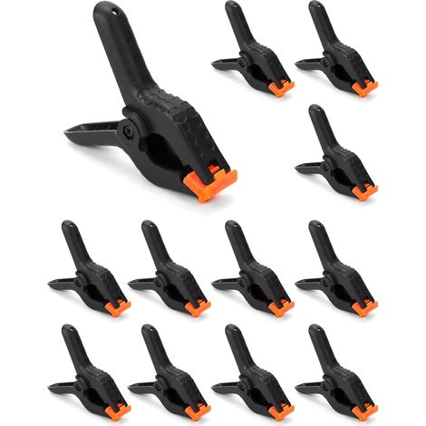 12 Stück Robuste Klemmzwingen, 4.5 Zoll 11.5cm Nylon Federzwinge für Holzbearbeitung, Abdeckplane, Fotos Studio (1/5)