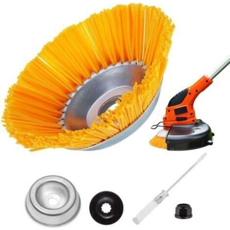 Tête Brosse débroussailleuse, Universelle 200 x 25,4 mm Brosse Desherbage Debroussailleuse, Brosse Désherbage Gazon Mauvaises Herbe, debroussailleur en Nylon pour Outils de Pelouse Jardin (1/4)