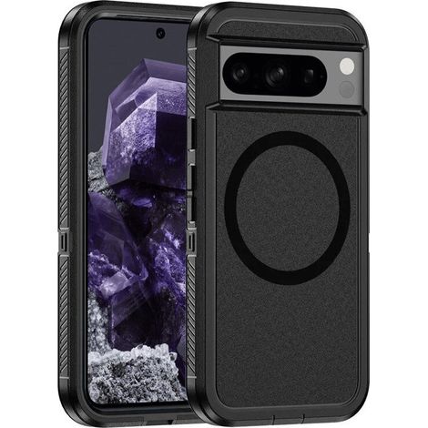 Funda con marco para Google Pixel 8 Pro, compatible con MagSafe, color negro. (1/5)