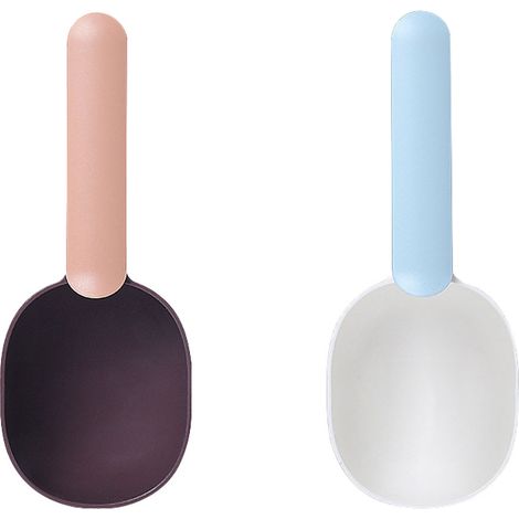 Lot de 2 pelles à croquettes, poignée avec clip, plastique ABS, pour chiens, chats (1/5)