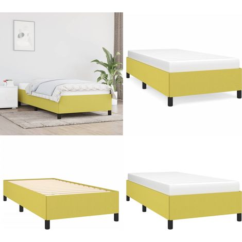 Bettgestell Grün 90x190 cm Stoff - Bettrahmen - Holzbettfundament - Lattenrost - Einzelbett - Grün - Home & Living (1/5)