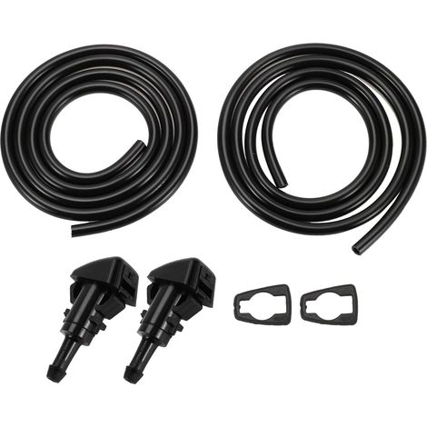 Windscreen Washer Nozzle for Patriot 2009-2017 No.5303834AB Front Black with 2 Seals, 2 x 1 m Hose Fluid 1 Set (1/5)