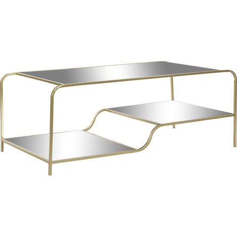 Metall Mirror Couchtabelle 120x60x45 Spiegelmatten Metallmaterial Multicolor -Farbfamilienfamilie Bassentische Details (1/5)