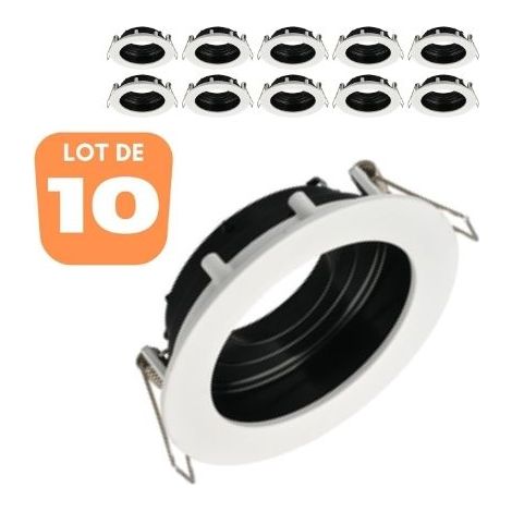 Lot de 10 supports de spots Beta R3 rond blanc/noir MR16 GU10/GU5.3 (1/5)