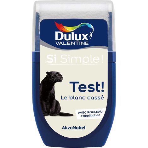 Dulux Valentine – Testeur peinture acrylique mat 30 mL – Blanc cassé – Lessivable – Rendu impeccable pour murs et boiseries – Application facile