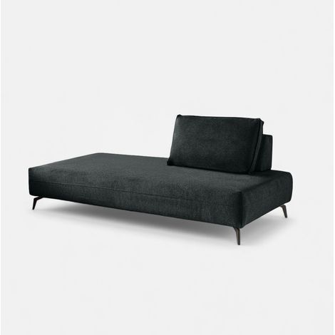 Divano modulare chaise longue con cuscino sfoderabile Campiglio E200 - Nero