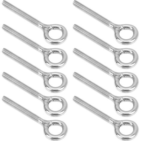 10 boulons à œil M5 en acier inoxydable, boulons annulaires soudés à la machine, boulons à œil pour tige filetée (1/5)