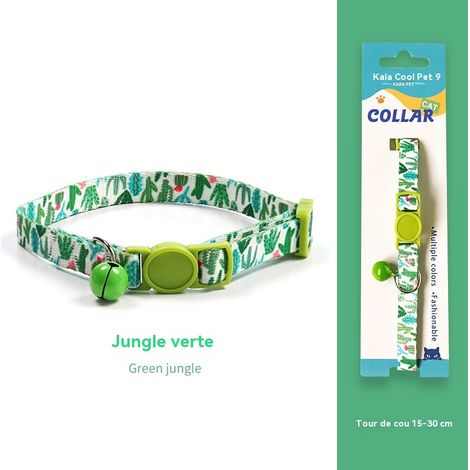 Collier pour chat avec clochette - Sécurité anti-étranglement - Couleurs tendance - Convient aux chats ayant un tour de cou de 15 à 30 cm