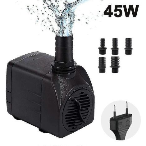 Pompe submersible, pompe à eau ultra-silencieuse, avec fonction de pompe de fontaine, équipée d'un câble de 5 pieds kWJ-JJ, puissance de 45 watts. (1/4)