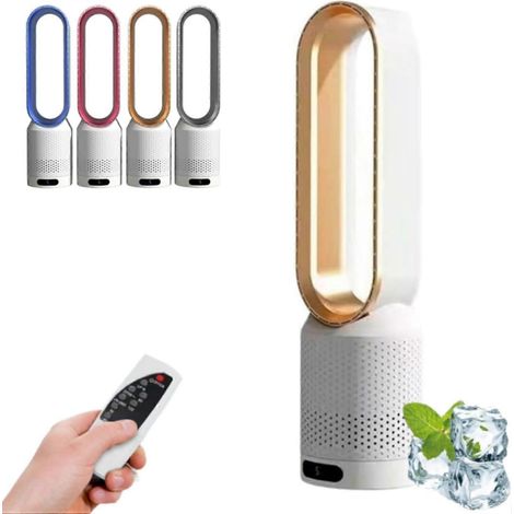 Ventilateur tour sans pales purificateur d'air 8 vitesses flux grand angle écoénergétique minuterie maison bureau rose doré (1/5)