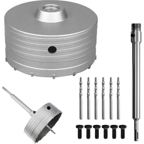 Scie à Cloche Trépan Ø130 mm, Mèche de forage en béton avec manche rond de 220 mm SDS Plus, Forage Outils de Noyau Creux Trépan de Carottage pour Marbre, Granit, Béton (1/5)