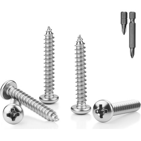 M3x20 mm Vis Penture 60 Pièces Vis à Bois Autotaraudeuses en 304 Acier inoxydable Tête Ronde Cruciforme pour les Réparations à Domicile le Travail du Bois DIY (1/5)