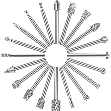 Ensemble de 20 forets à bois avec tige de 3 mm, divers forets HSS pour répondre à vos différents besoins : outils rotatifs durables pour le travail du bois. (1/5)
