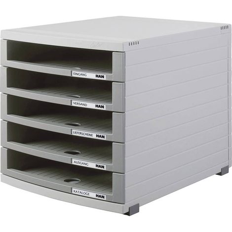 HAN CONTUR 1505-0-19 Cassettiera Grigio luminescente DIN A4, DIN B4, DIN C4 Numero cassetti: 5 (1/2)