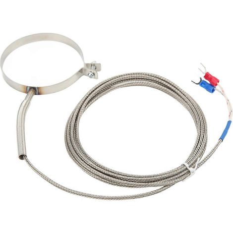 60-mm-Thermoelement aus Edelstahl, 0–400 °C, Typ CK, Temperaturfühlergewinde für industrielle Anwendungen, 2 m / 6,6 Fuß