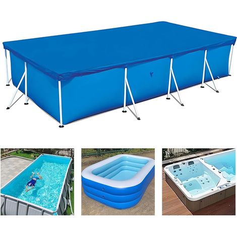 Couverture de piscine rectangulaire, couverture solaire imperméable, bâche de protection en PE pour piscines à structure rectangulaire (220 x 150 cm) (1/5)
