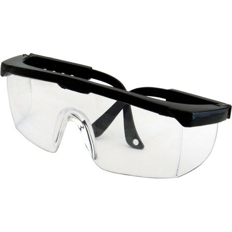 Silverline – Lunettes de protection transparentes – Norme EPI EN166 – Verres en polycarbonate résistant aux chocs et rayures – Conception englobante et branches réglables (1/6)