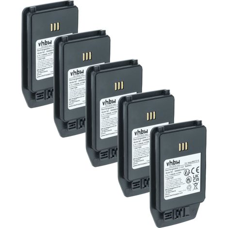 vhbw 5x Akku Ersatz für Ascom 1220187, 660273/1B für Handy Smartphone Telefon (1100 mAh, 3,7 V, Li-Ion)