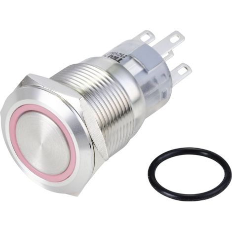 TRU COMPONENTS TC-10090928 LAS1-AGQ-11E/R/24V/S Bouton-poussoir antivandalisme 250 V/AC 3 A 1 x On/(On) à rappel rouge (1/2)