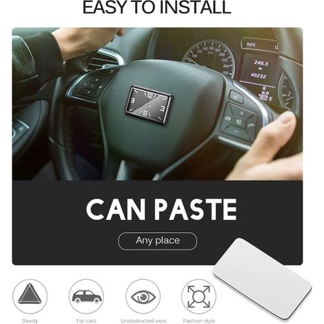 Montre Digitale Auto Adhésive Mini Horloge Voiture Accessoire Intérieur Cadeau Sticker Cadran Électronique Véhicule (1/5)