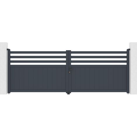 Puerta batiente de aluminio 4m NEVIS 400 x 140 cm (1/4)
