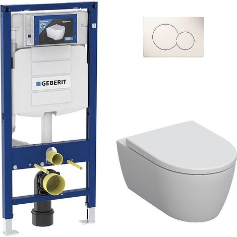 Pack Bati support Geberit et Combi-Pack Geberit iCon WC-suspendu, blanc, sans rebord