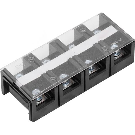 Bornier à vis à 2 rangées pour alimentation électrique avec couvercle AC600V 100ATC‑1004 (8 points de contact) (1/5)