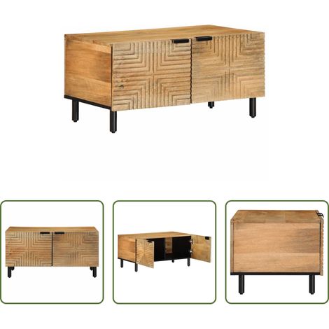 Wohnzimmertisch - Couchtisch Braun 80x50x40 cm Massivholz Mango (1/5)