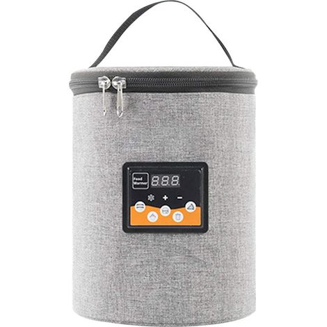 Chauffe-biberon portable avec affichage température - Sac isotherme pour voyage en voiture et repas bébé - Poche chauffante pour biberons et nourriture (1/5)