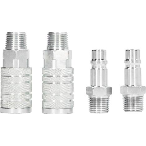 Raccord de tuyau d'air, connecteur rapide 1/2 pouces NPT mâle femelle 300PSI, raccords pneumatiques à haut débit 4 pièces