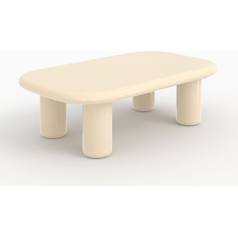 Mesa baja Lolly rectangular lacada en blanco en MDF (1/4)