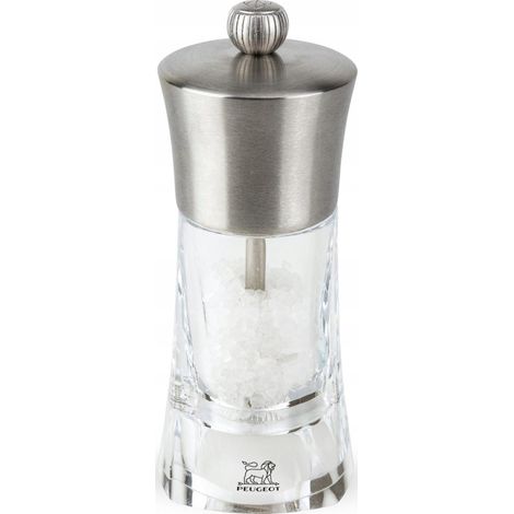 Peugeot Salz-Mühle manuell transparent Edelstahl 14 cm