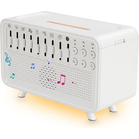 Machine à bruit blanc pour bébés, boîte à sons Bluetooth 4 en 1, sons de la nature, boîtier avec 8 sons d'ambiance et minuterie, avec diffuseur d'huiles essentielles, bruit blanc pour le sommeil, la m (1/5)