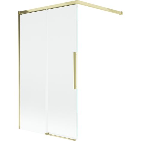 Mexen Rox Wannenfaltwand 2-flügelig verschiebbar 100 x 150 cm, transparent, gold - 8C9-100-003-50-00