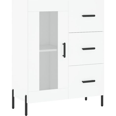 Credenza buffet cassettiera mobile contenitore organizer cucina soggiorno soggiorno 69,5 x 34 x 90 cm derivati del legno bianco 020030417