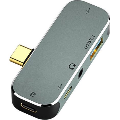 Hub estensione Tipo C per computer PC presa jack 3.55mm PD100W prolunga USB compatibile USB 3.0/USB 2.0 YX04 X3