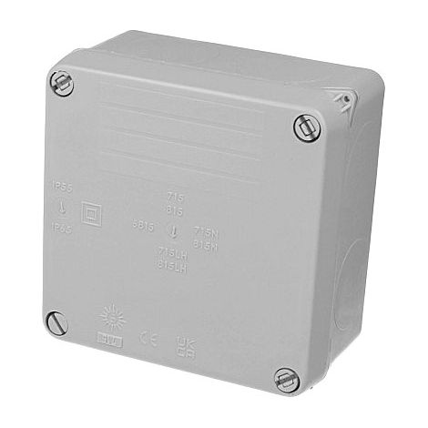 Solera – Boîte de dérivation IP65/IK08 100 x 100 x 55 mm – Vis 1/4 de tour avec ressort – Tenue au feu 650°C pour chantiers humides